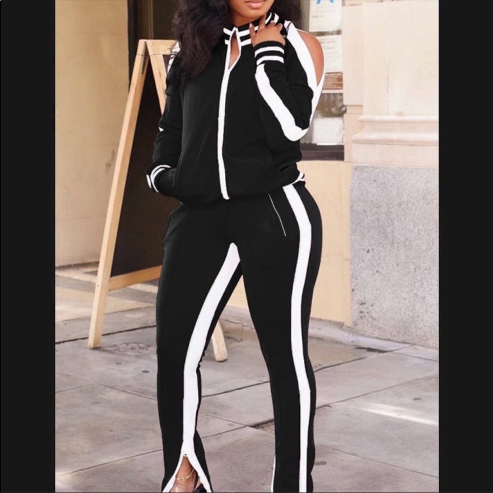 Black fashion sweatsuit